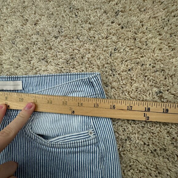 LEVI'S WOMEN'S SHORTS STRIPED BLUE WHITE SIZE 6 COTTON BLEND Stretch White Tab - Picture 15 of 15